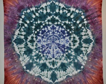 Tie Dye Mandala Tapestry 58x58 in