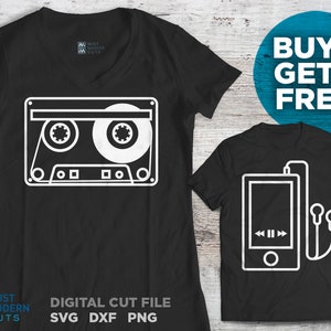 MATCHING Set, Cassette Tape Ipod MP3 Player, SVG, DXF, png, mom, dad, Family, Parent, kid, children, friend svg, clipart