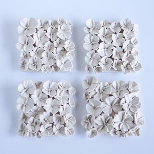 Azulejo de flores; Azulejo floral de pared de cerámica crema