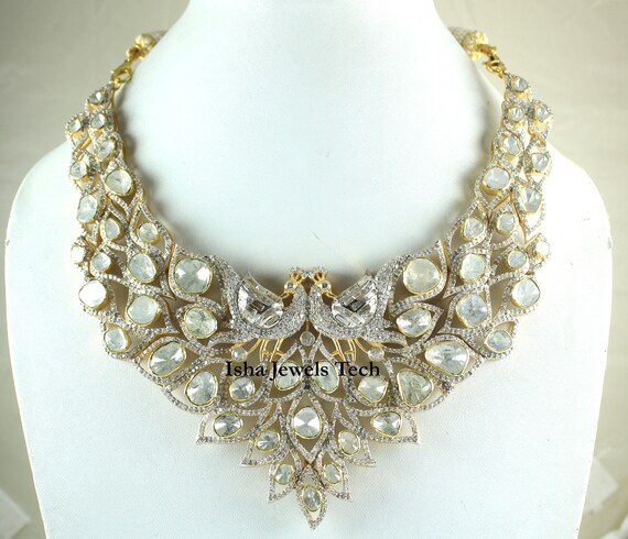 Peacock diamond necklace clearance