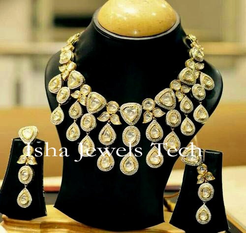 Gold polki necklace sets with price best sale