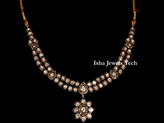 Uncut clearance diamond necklace
