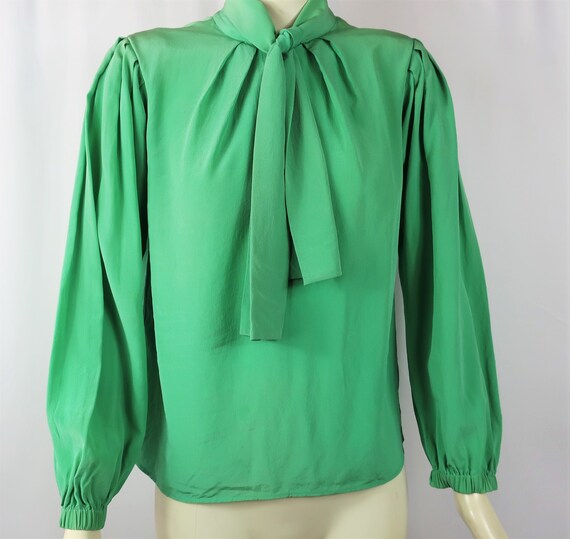 YSL Rive Gauche Green Blouse