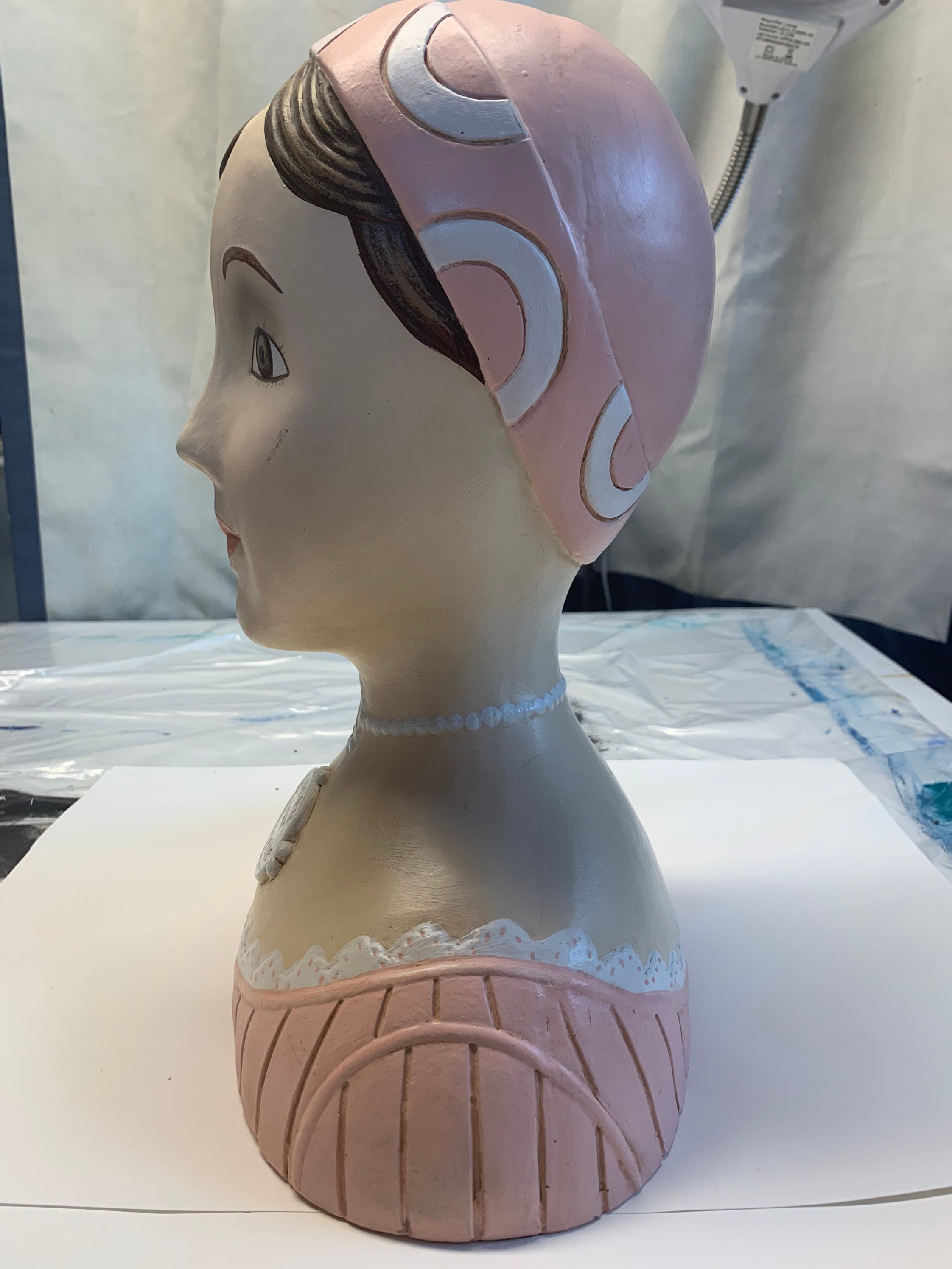 Vintage French styled Lady mannequin Head bust Hat and Wig Etsy