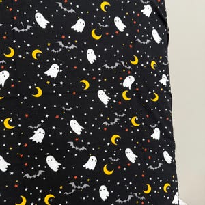 Ghost on black flannel crib sheet or toddler pillowcase,travel pillowcase . Changing pad cover , Lovey
