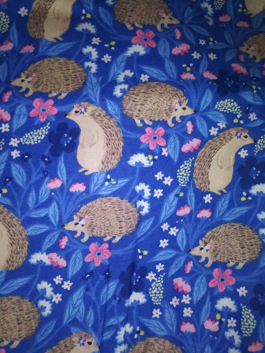 Blue Flower Hedgehog Crib Sheet Etsy