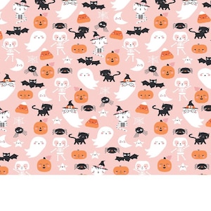 Kitty with witch hat.Ghosts crib sheet,Halloween toddler sheet