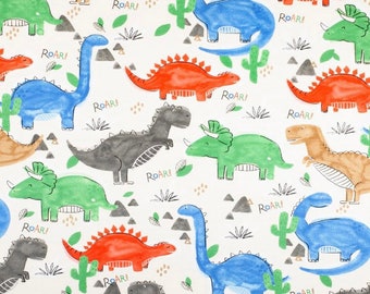 Sábana para cuna o funda de almohada para niños pequeños con diseño de dinosaurios en acuarela. Ropa de cama para niños pequeños Ropa de cama para guardería