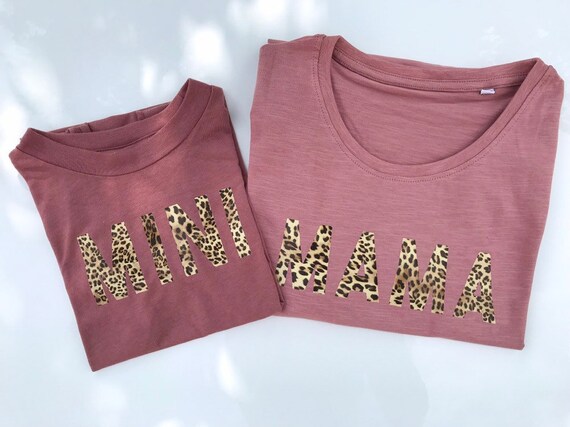 mama t shirt leopard print