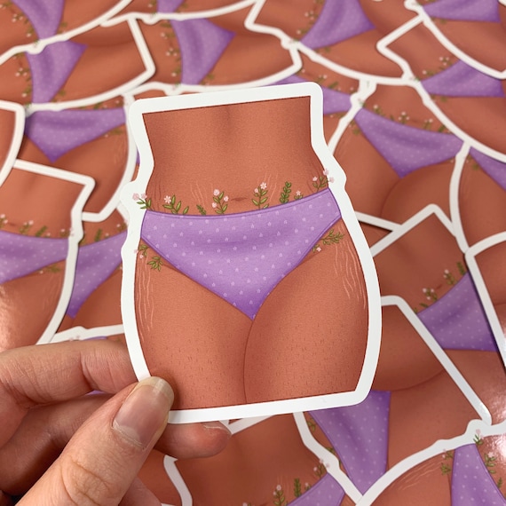Floral Underwear Sticker Body Positive Sticker, Body Positive Art