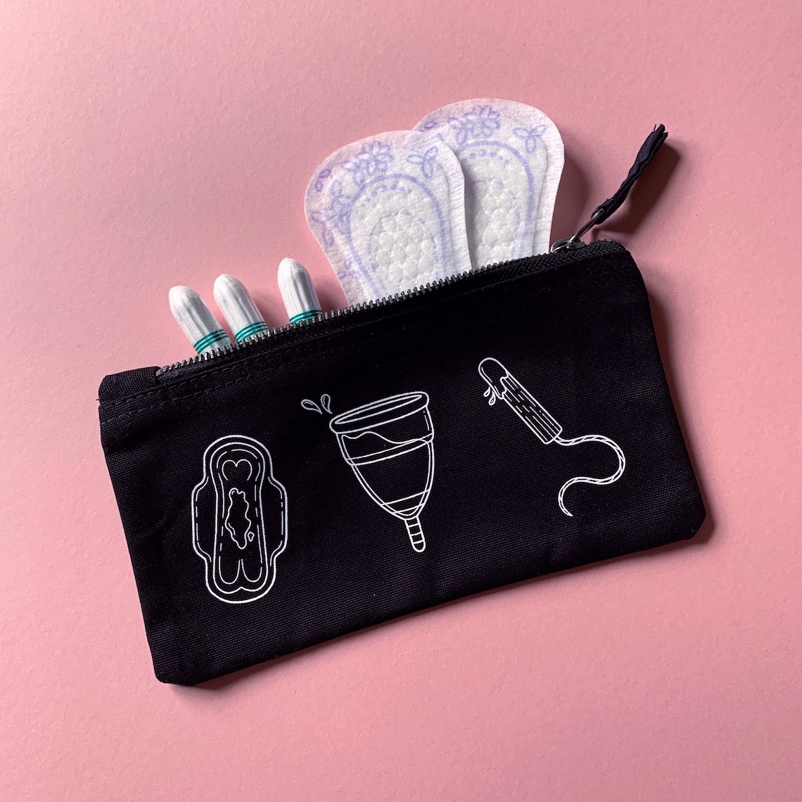 SECONDS SALE Period Pouch Zip Bag Tampon Bag Menstrual Etsy