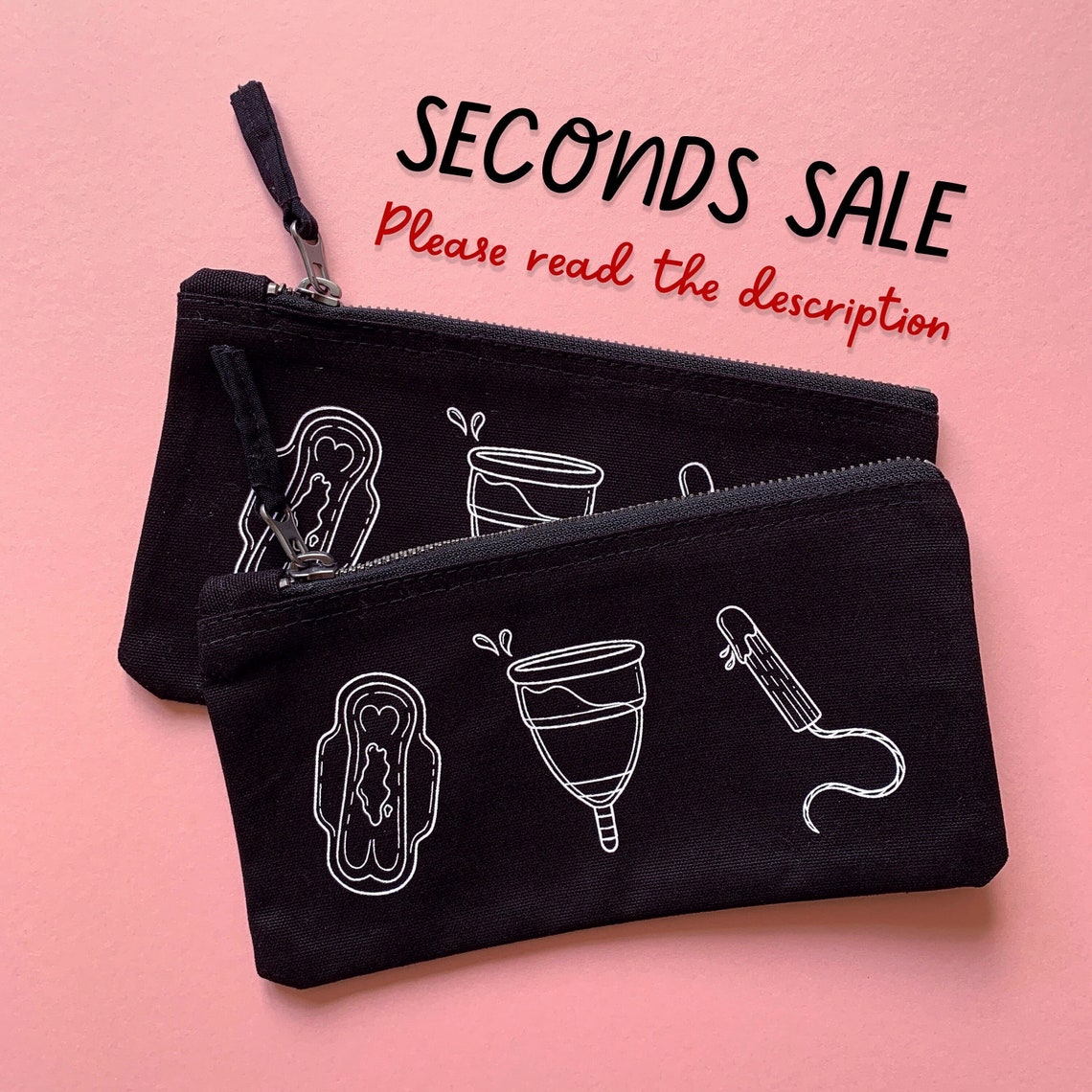 SECONDS SALE Period Pouch Zip Bag Tampon Bag Menstrual Etsy