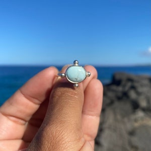 Gobi Desert Turquoise Stacker Ring - Size 9 - Glacier Ice Gobi