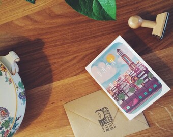 Domstad-Utrecht-Birth announcement-handpainted-graphically edited