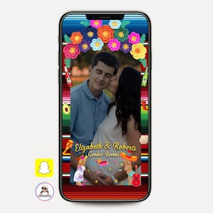 Fiesta Gender Reveal Snapchat Filter, Mexicaans filter, Thema, Gender Reveal Filter, Geotag, Nina o Nino, Geofilter, 5 de Mayo, cinco