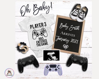 Father&#39;s Day Pregnancy Announcement, Video Game, It&#39;s a Boy, Digital, Baby, Pregnancy Announcement, Social Media, Facebook, Instagram,