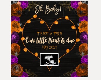 Editable Halloween Pregnancy Announcement Baby Birth | Etsy