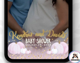 Baby Shower Snapchat Filter Girl - Pumpkin Filter - Geotag - Snapchat - Baby Shower Filter - Fall Filter - A Little Pumpkin is on the way