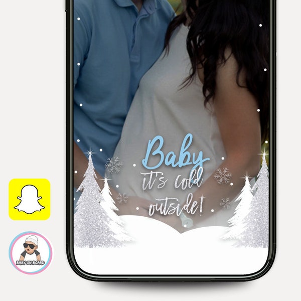 Christmas Baby Shower Snapchat Filter, For Boy, Winter, Snowflakes, Snow, Geofilter, Geotag, Baby Shower, Sprinkle, Drive By, Quarantine