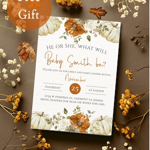 Get Ready To Fall In Love Baby Shower Invitation, Fall Baby Shower Invitation, Boy, Girl, Printable Template, Invite, Thanksgiving Invitatio