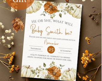 Get Ready To Fall In Love Baby Shower Invitation, Fall Baby Shower Invitation, Boy, Girl, Printable Template, Invite, Thanksgiving Invitatio