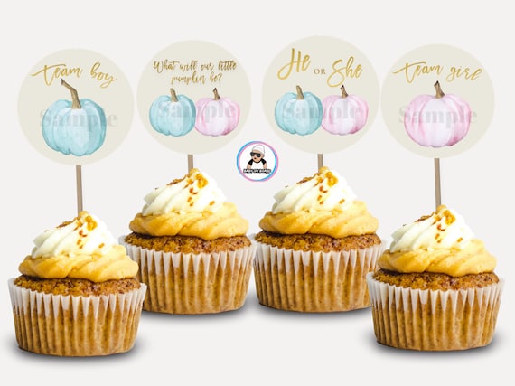 Gender Reveal Cup Cake Toppers Cupcake Topper He Or She Etsy