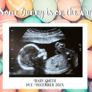 Some Bunny is on the Way Schwangerschaft Ankündigung Ostern Baby Ankündigung Editierbare Vorlage für Social Media Facebook Instagram Boy Girl