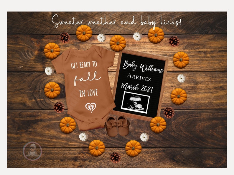 Autumn Instagram Facebook Editable Thanksgiving Pregnancy Announcement Birth Announcement Social Media Fall Halloween Pumpkin