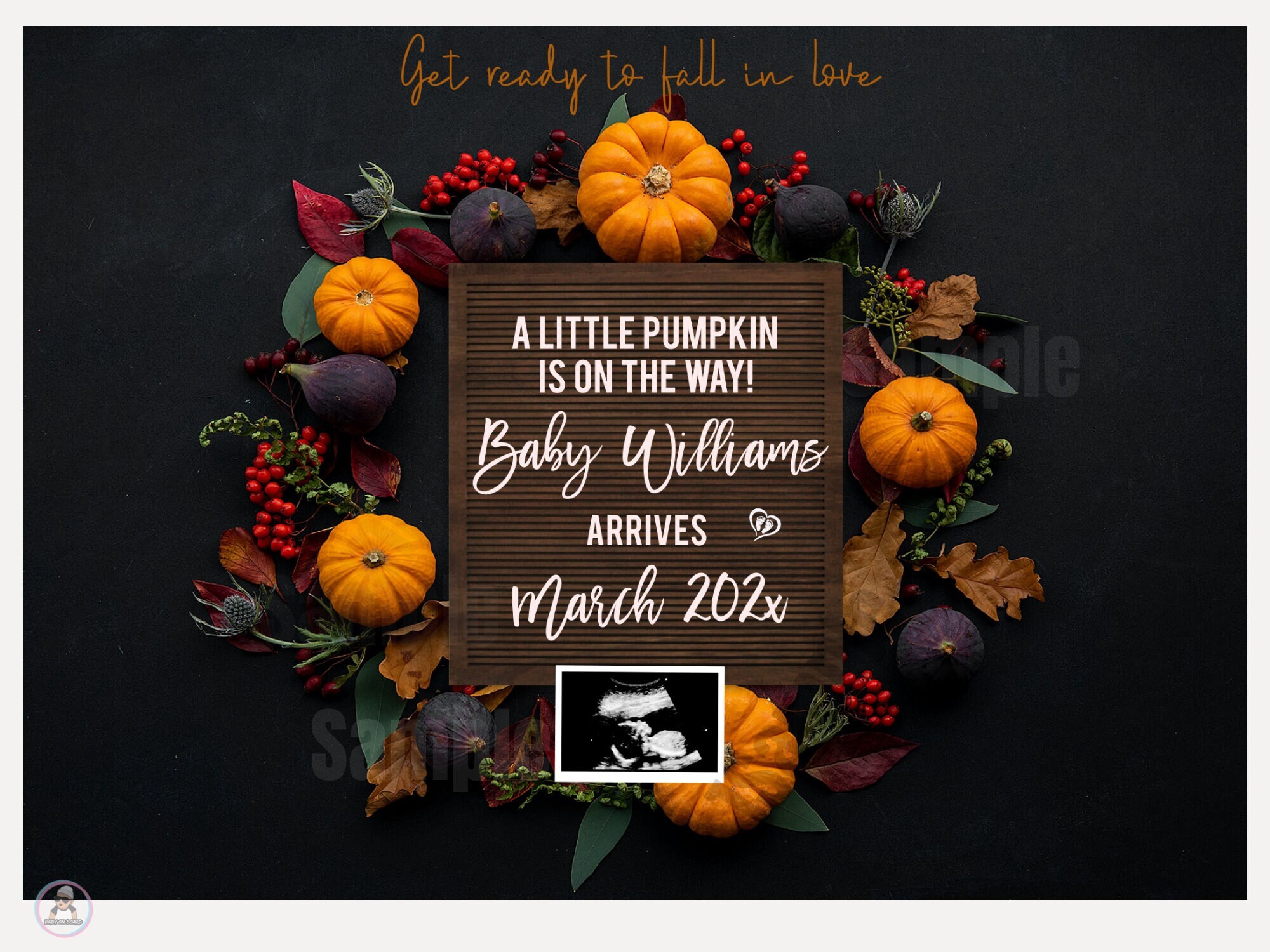 Editable, Fall Pregnancy Announcement, Letter Board, Baby Reveal, Aut…