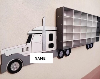 Kids car shelf Toddler boy gift Toys car parking Storage shelf for car Kids room decor Playroom storage Truck toy car Wall cars display