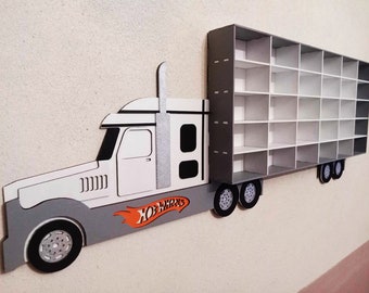 Hot Wheels storage Unique gifts for kids Toy car storage Handmade Truck car shelf Birthday presents Kids playroom storage Hot Wheels display