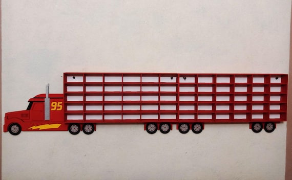 Mack Truck cars Toy shelf storage for cars Toddler boy gift Display wooden shelf Mack organizer Gift for grandson Car lover gift