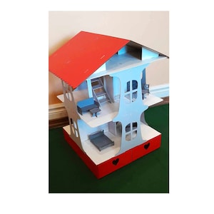 Large wooden dollhouse with furniture set Birthday presents Gifts for kids girls Doll house handmade Modern dollhouse Gift for niece