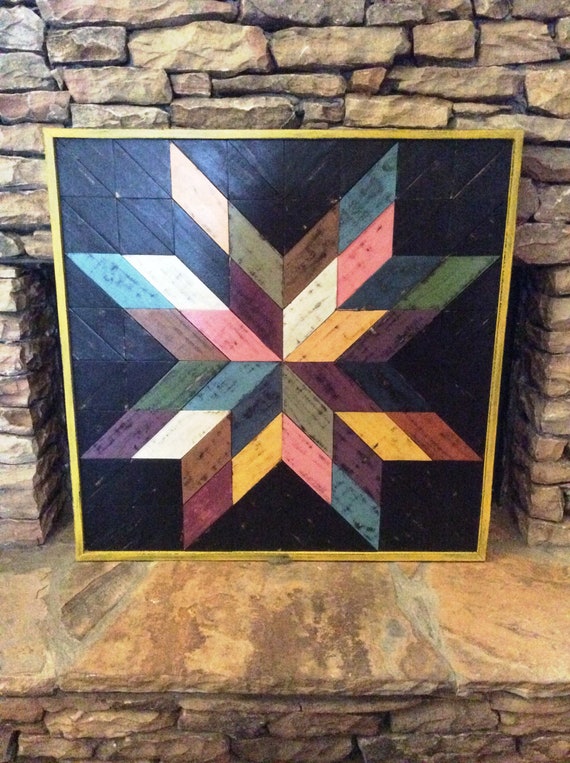 Multicolored Distressed Barn Quilt Etsy