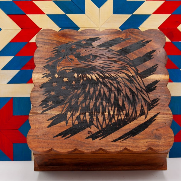 Eagle Engraved Wood Box