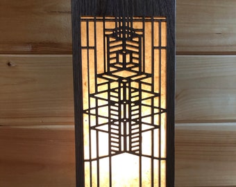 Lightbox Accent Lamp Solid Black Walnut (Design # 2)