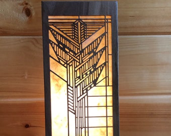 Lámpara decorativa Lightbox de nogal negro macizo (Diseño n.° 3)