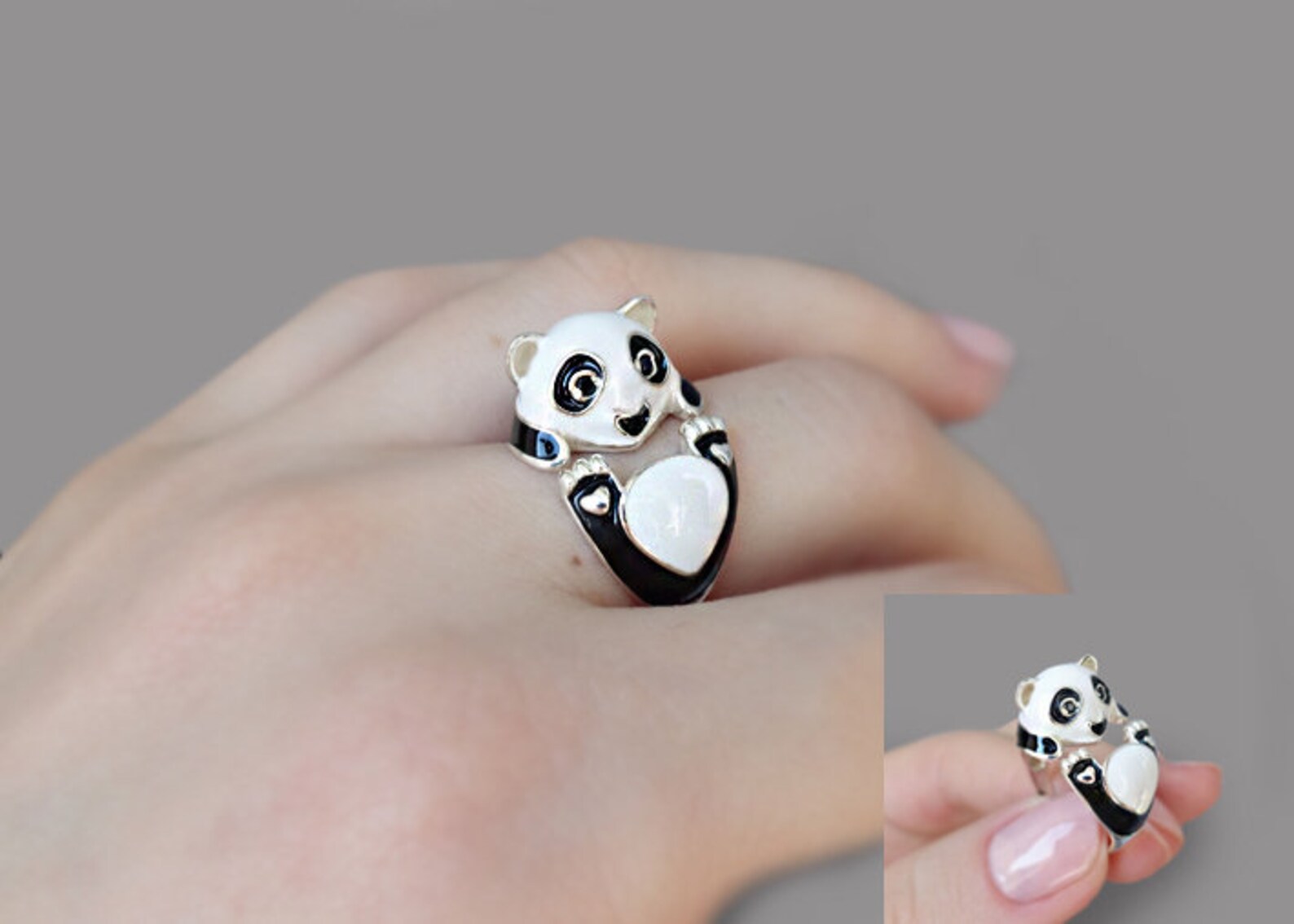 Panda Bear Jewelry Panda RingAdjustable Panda RingAnimal Etsy