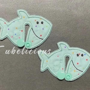 Shark G Tube Pads/G Tube covers/Mic-Key AMT Mini One feeding tube pads/Tubie Pads | Reusable Organic Bamboo, Fun Pattern, Gastrostomy
