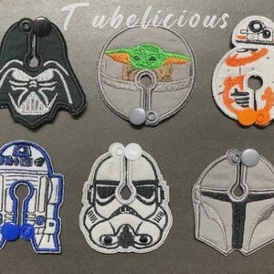 Star Wars G Tube Pads/G Tube covers/Mic-Key AMT Mini One feeding tube pads/Tubie Pads | Reusable Organic Bamboo, Fun Pattern