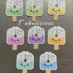 Popsicle G Tube Pads/G Tube covers/Mic-Key AMT Mini One feeding tube pads/Tubie Pads | Reusable Organic Bamboo, Fun Pattern, Gastrostomy