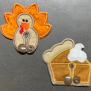 Turkey/Pumpkin pie G-Tube Pads/G Tube covers/Mic-Key AMT Mini One feeding tube pads/Tubie Pads