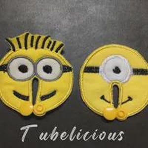 Minion G Tube Pads/G Tube covers/Mic-Key AMT Mini One feeding tube pads/Tubie Pads | Reusable Organic Bamboo, Fun Pattern, Gastrostomy
