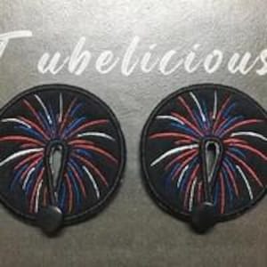 Fire Works G Tube Pads/G Tube covers/Mic-Key AMT Mini One feeding tube pads/Tubie Pads | Reusable Organic Bamboo, Fun Pattern, Gastrostomy
