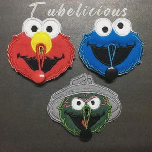 Sesame Street G Tube Pads/G Tube covers/Mic-Key AMT Mini One feeding tube pads/Tubie Pads| Reusable Organic Bamboo, Fun Pattern, Gastrostomy