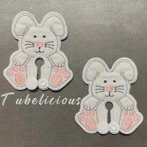 Bunny G Tube Pads/G Tube Covers/Mic-Key AMT Mini One Sondenpads/Tubie Pads | Wiederverwendbarer Bio-Bambus, lustiges Muster, Gastrostomie