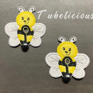 Bee G Tube Pads/G Tube covers/Mic-Key AMT Mini One feeding tube pads/Tubie Pads | Reusable Organic Bamboo, Fun Pattern, Gastrostomy