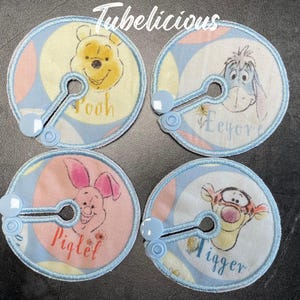 Pooh & Friends G Tube Pads/G Tube covers/Mic-Key AMT Mini One feeding tube pads/Tubie Pads | Reusable Organic Bamboo,  Gastrostomy