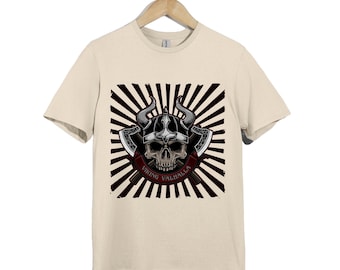 Camiseta con calavera vikinga del Valhalla: camiseta con gráfico de guerrero nórdico