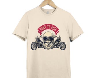 Camiseta de motociclista com caveira: camiseta gráfica vintage de clube de motociclistas